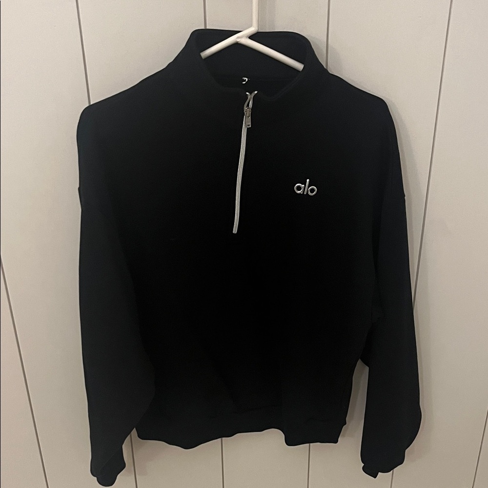 ALO Yoga Black Quarter-Zip Sweatshirt